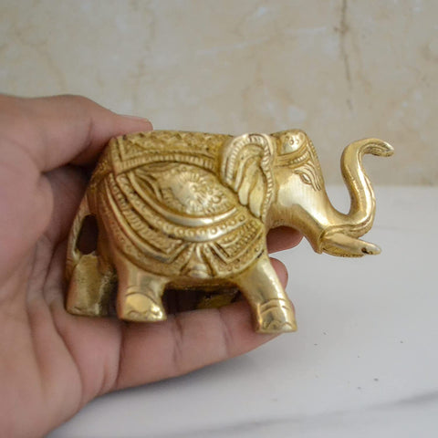 Ethnic Indian Brass Elephant Decorative Showpiece