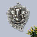Blessing Ganesha On Leaf Wall Hanging Idol Metal Statue Gmw117