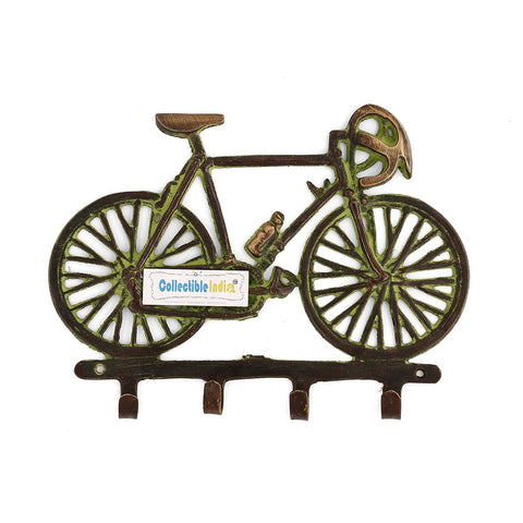 Brass Bicycle Key Holder Wall Mounted Hanging Stand 
