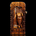 Hindu God Radha Krishna Statue With Flute Wooden Idol