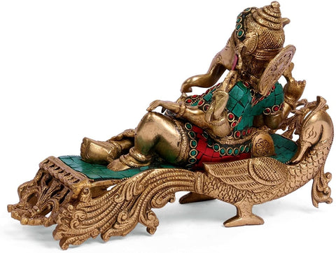 God Ganesha Brass Idol in Resting position Statue 