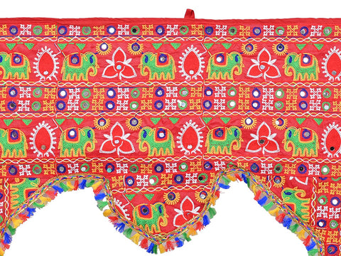 Traditional Embroidery Toran for Temple Decoration