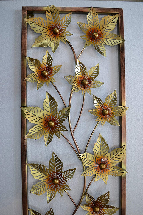Metal Flower Frame Mounted Wall Art Decor Showpiece