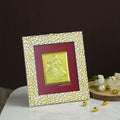 Gold Plated Radhe Krishna Wooden Photo Frame