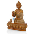 Brass Blessing Buddha Idol With Scared Kalash On Lotus Statue