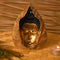 Brass 3D Buddha Face on Leaf Idol Showpiece
