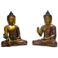 Blessing Meditating Abhaya Buddha Idol Brass Showpiece Set \