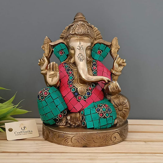 Lord Ganesha Blessing Brass Idol