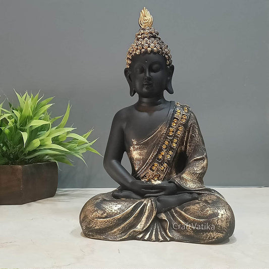 Meditating Buddha Brass Statue - Spiritual Decor Showpiece