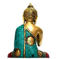 Multicolored Blessing Buddha Idols Turquoise Stone Brass Showpiece