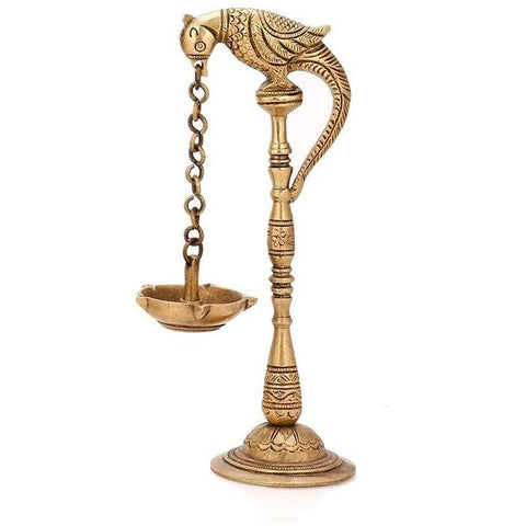 Parrot Design Brass Diya Oil Lamp