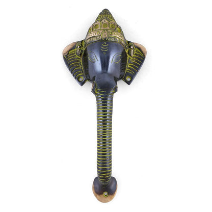 Vintage Ganesh Decorative Handmade Brass Door Handle