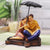 Miniatures Romantic Couple Under Umbrella Statue Showpiece