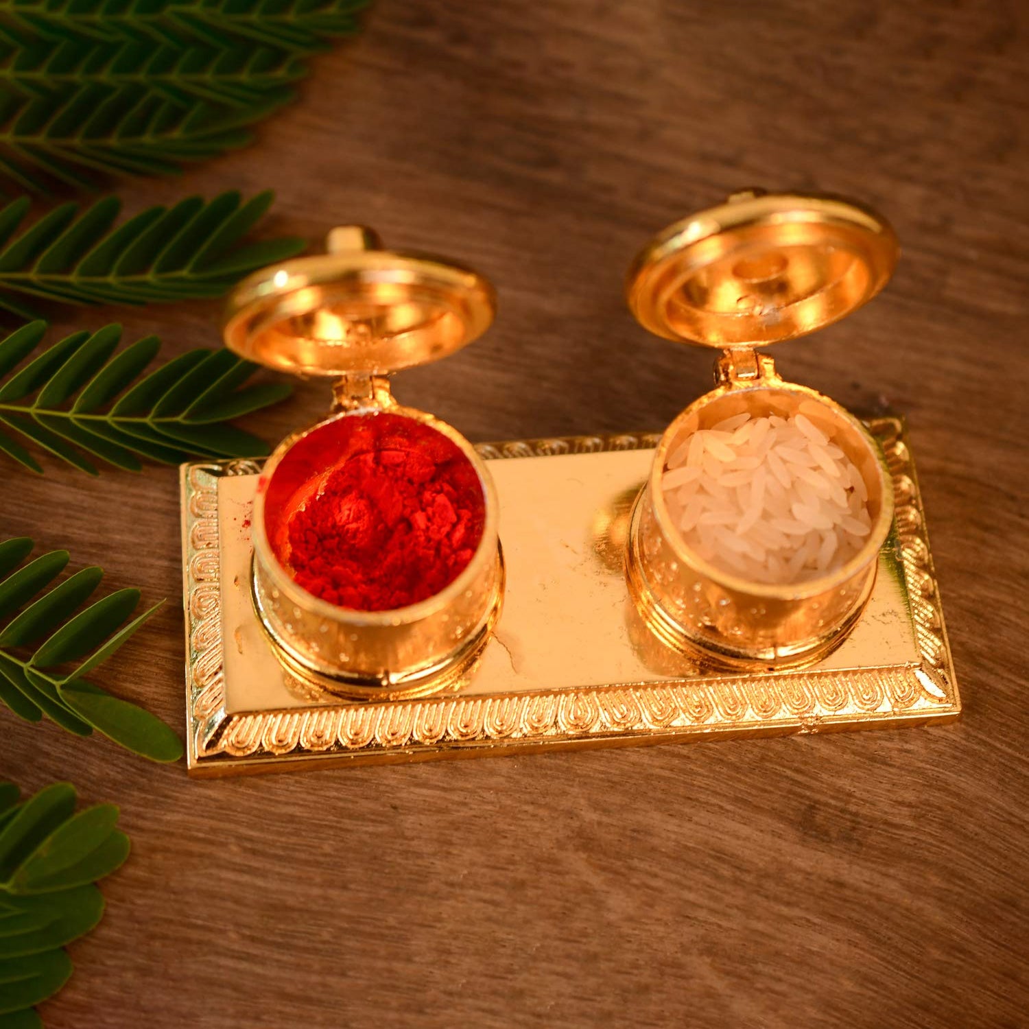 Roli Chandan Kumkum Dani Box Container for Puja 