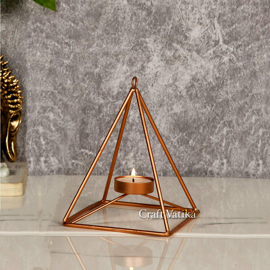 Geometric Triangle Metal Tealight Candle Holder Stand