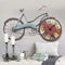 Metal Cycle Wall Art With Clock Analogy Wall Hanging Showpiece
