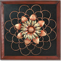 Metal Antique Sunflower On MDF Panel Mounted Wall Hanging Showpiece