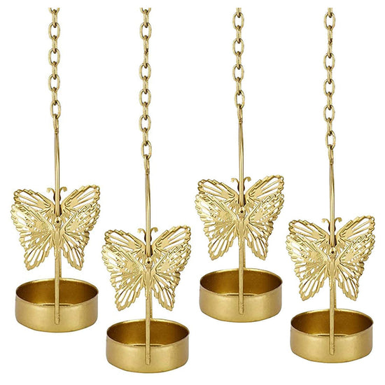 Butterfly Metal Tealight Candle Hanging Holder (Pack of 4)