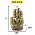 Brass Palm Shakyamuni Buddha Idol Showpiece Bbs302