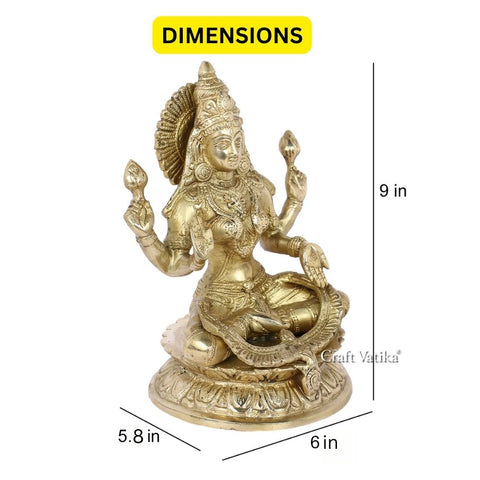 Brass Sitting Lakshmi Maa Idol Murti Statue Lbs111