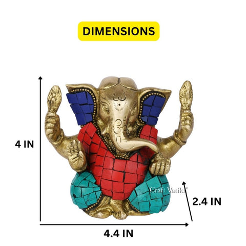 Blessing Sculpture Of Lord Ganesha Worship Statue Gts243