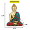 Blessing Gautam Buddha Idol Brass Multicolored Showpiece Bts182-New