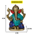 Brass Blessing Ganesh Chaturbhuj Posing Idol Murti Gts214