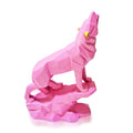 Resin Geometric Pink Wolf Statue For Home Decor