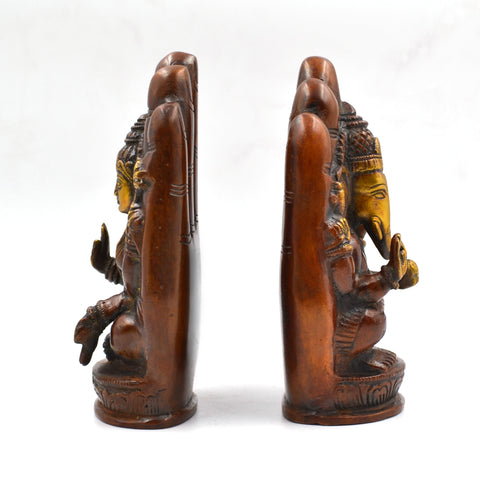 Pair Of Goddess Lakshmi & Ganesha Brass Statue Lgbs131