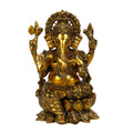 Golden Ganesha Brass Idol Murti For Temple Gbs237