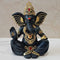 Ceramic Gold Plated Blessing Ganesha Idol In Black Color