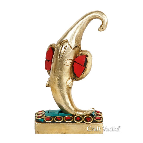 God Ganesha Mirchi Sculpture Brass Decorative Figurine