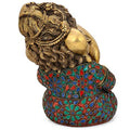 Brass Sitting Baby Bal Ganesh Idol Statue With Colored Stones