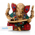 Ganesha Writing Shubh Labh Handmade Statue Figurine