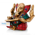 Ganesha Writing Shubh Labh Handmade Statue Figurine