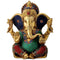 Colorful Large Ganesha Brass Idol Decorative Statue