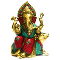 Ganpati idol Sitting on Mooshak Mouse Decorative Sculpture