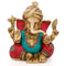 Brass Ganesh Idol With Turban Large Decorative Statue