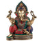 Brass Blessing Ganesh Idol Statue With Turquoise Stone