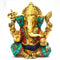 Blessing Sculpture of Lord Ganesha Idol in Brass Statue