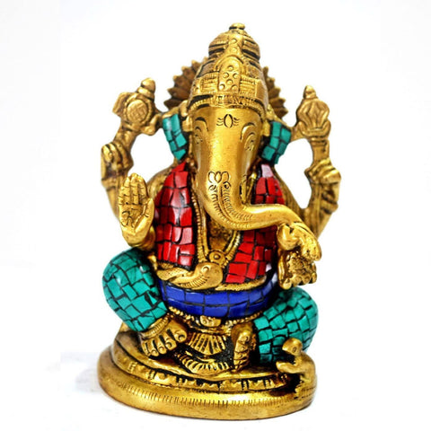 Lord Ganpati Idol In Blessing Sculpture Showpiece