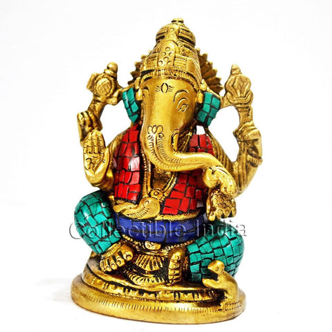 Lord Ganpati Idol In Blessing Sculpture Showpiece