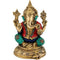 Ganpati Brass Idol With Round Base Decorative Showpiece