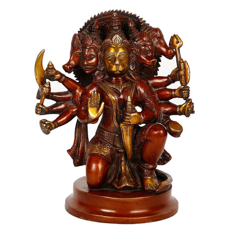 Panchmukhi Hanuman Murti Brass Idol 
