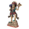 Lord Hanuman Holding the Mountain of Sanjeevani Herbs Brass Statue
