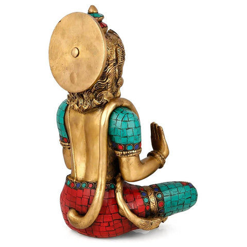 Lord Hanuman Idol in Blessing Posture with Gada Decorative Statue