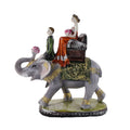 Resin Couple Sitting on Elephant Decorative Showpiece