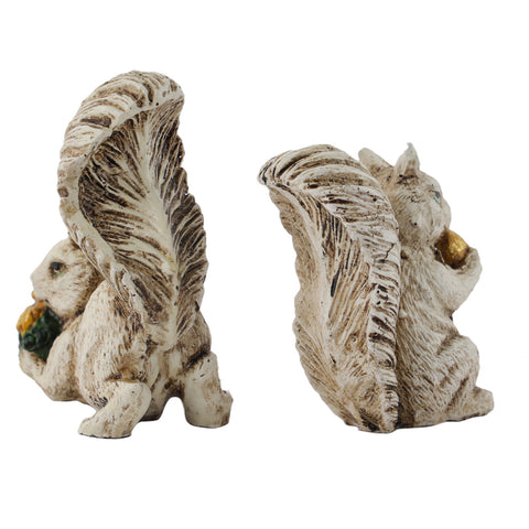 Squirrels Holding Nuts Sculpture Resin Statue (Set Of 2) Dfmas328