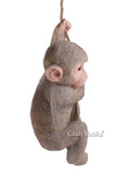 Polyresin Hanging Monkey on Rope Statue Figurine