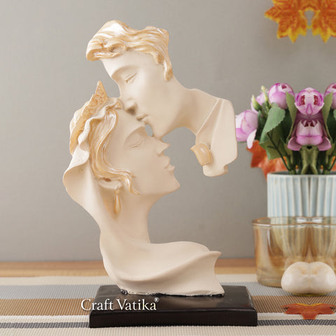 Human Face Love Couple Sculptures Showpieces,